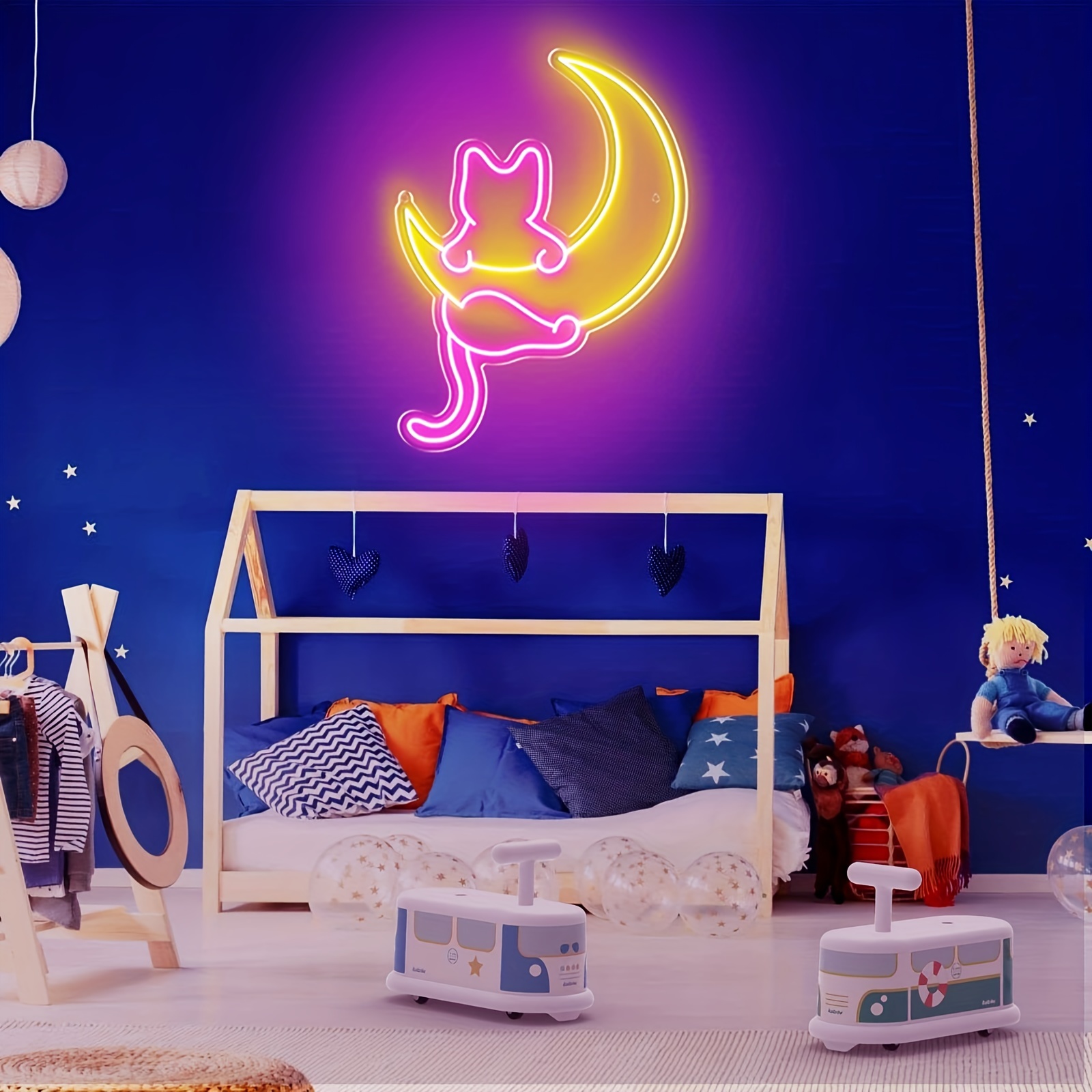 1pc Animation Cat And Moon Neon Sign Light, Novelty Neon Sign For Room Wall  Decor, LED Night Light For Home Store, Man Cave Wall Window Decor, Gift Fo