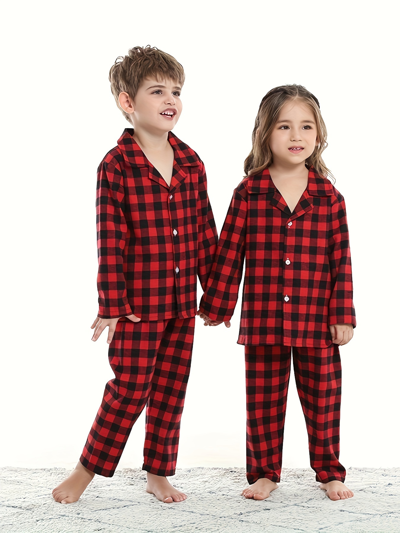 Men's Green Plaid Family Pajama Sets Christmas Pajama Sets - Temu