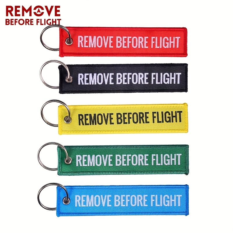 5pcs Remove Before Flight Keyring Key Ring Pendant for Luggage,Temu