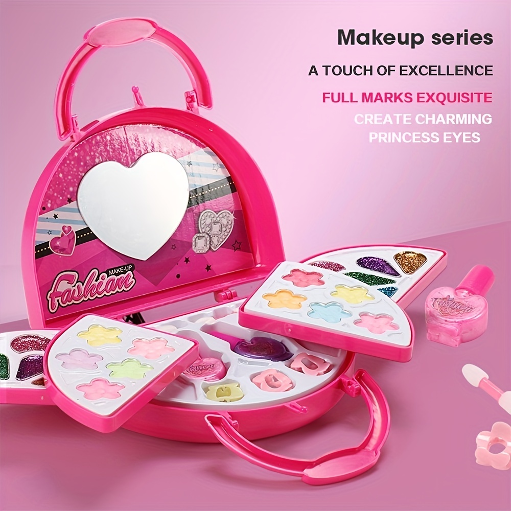 Kids Makeup Kit for Girl, Washable Makeup Set for Girls, Real Makeup for  Kids, Girl Toys Princess Children Play Makeup Kit with Cosmetic Case