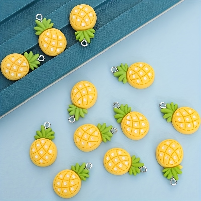 10pcs Cute Enamel Fruits Charms for Earrings Apple Strawberry Watermelon  Pineapple Cherry Charms Pendants for DIY Jewelry Making