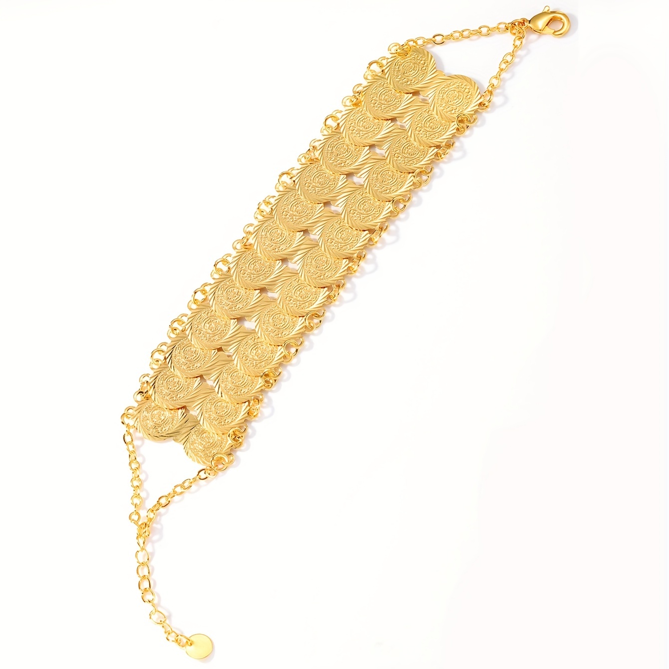 Golden Double Layer Ancient Coin Bracelet