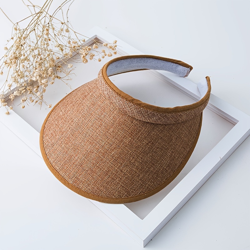Straw Visor Hat Outdoor Sun Protection Hat for Women