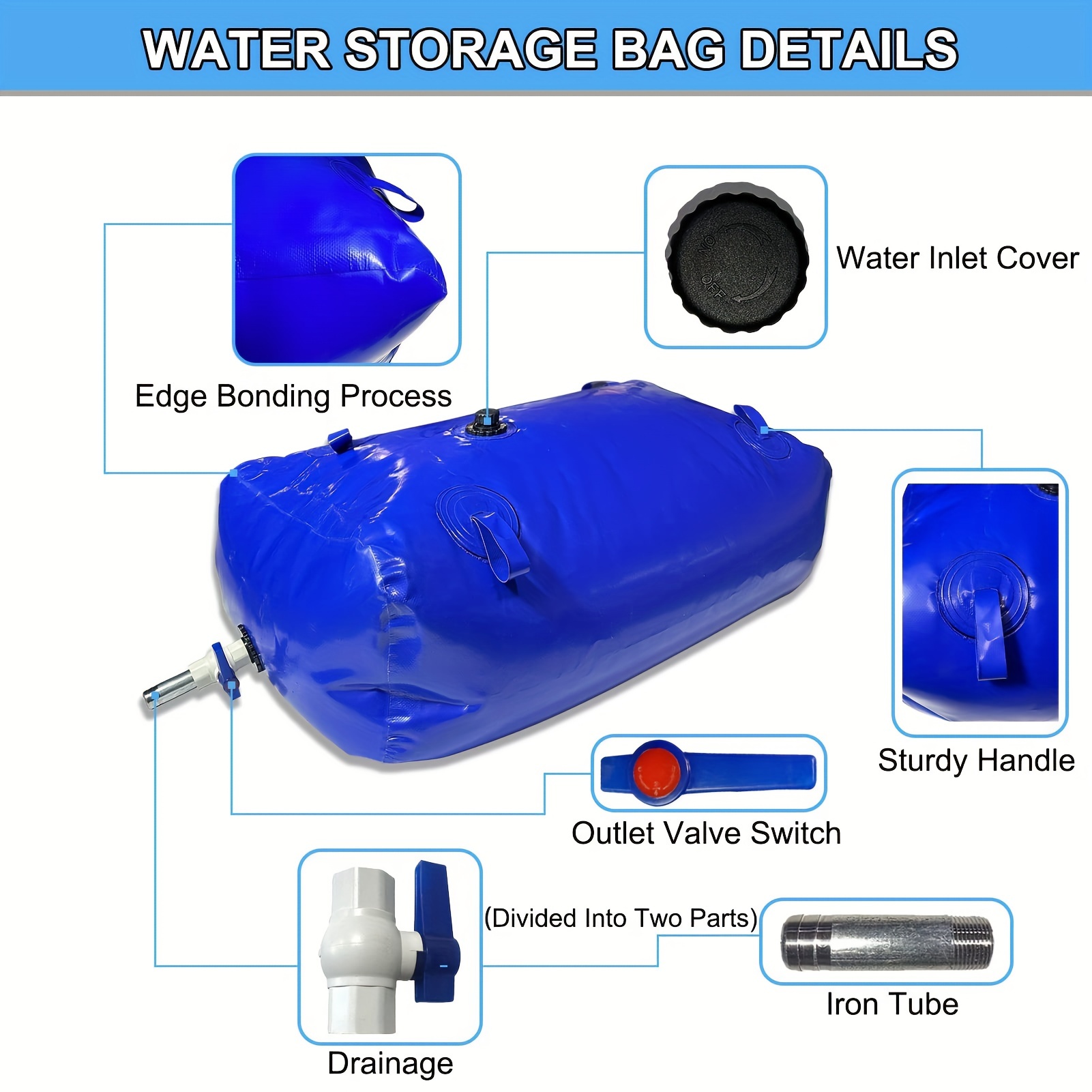 Water storage outlet bags camping