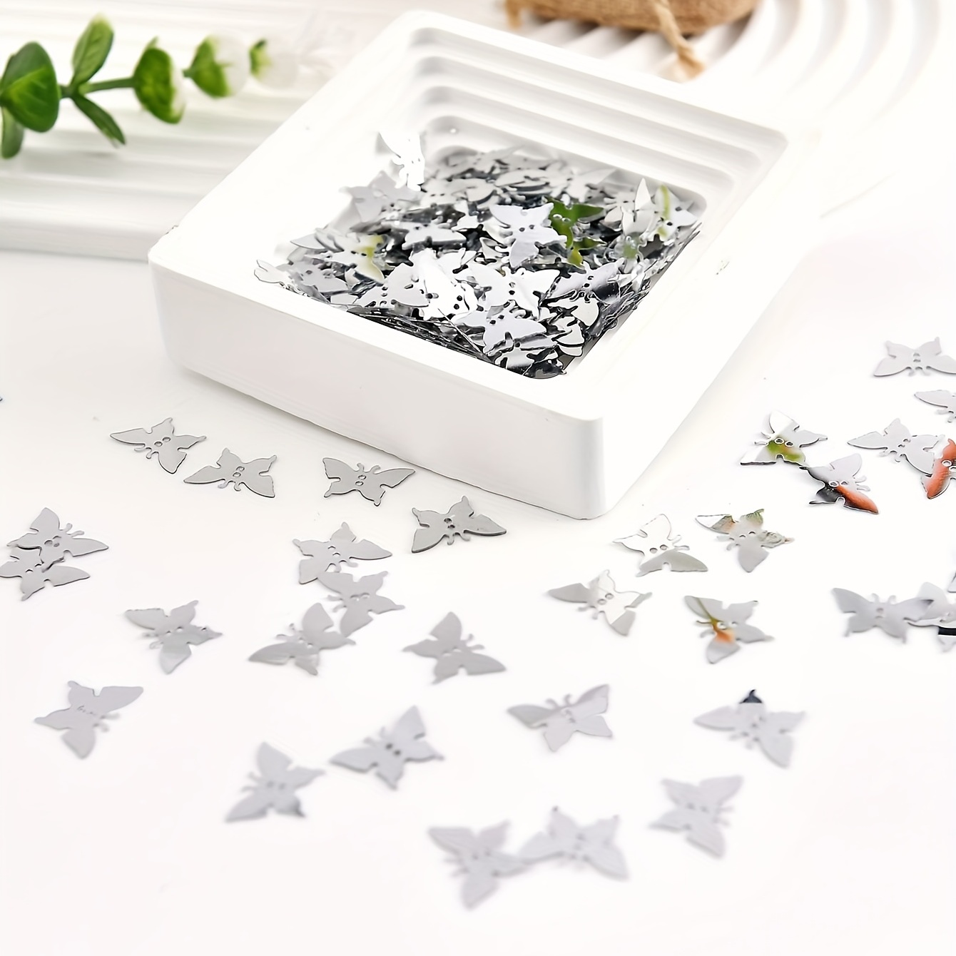 15g Sparkling Silvery Butterfly Confetti for Magical Celebration