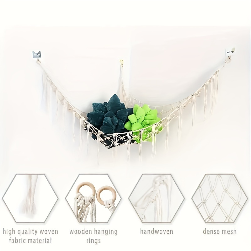 Boho Stuffed Animals Net Hammock Storage Corner Hanging Net - Temu