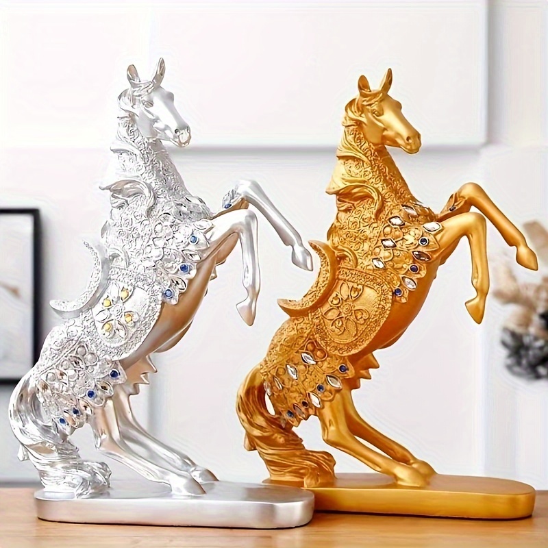 Horse Statue Home Decoration Modern Style Gold Decorative - Temu