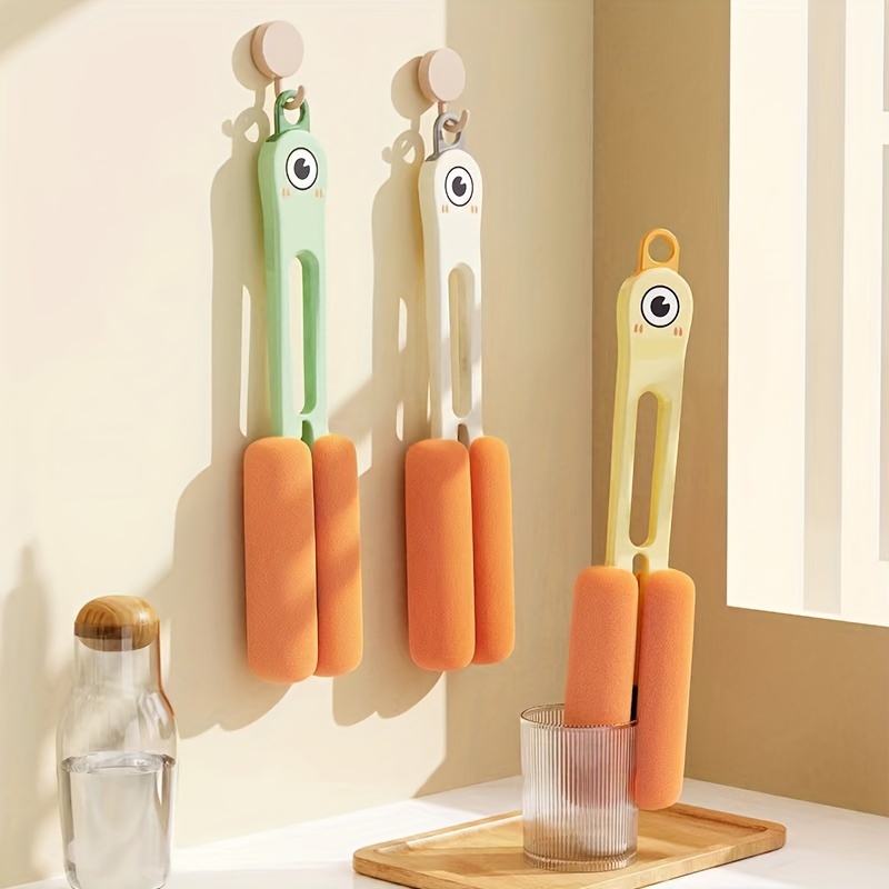 1pc 3 In 1 Multifunction Cup Cleaning Brush, Carrot Design Bottle Cleaning  Sponge, For Home