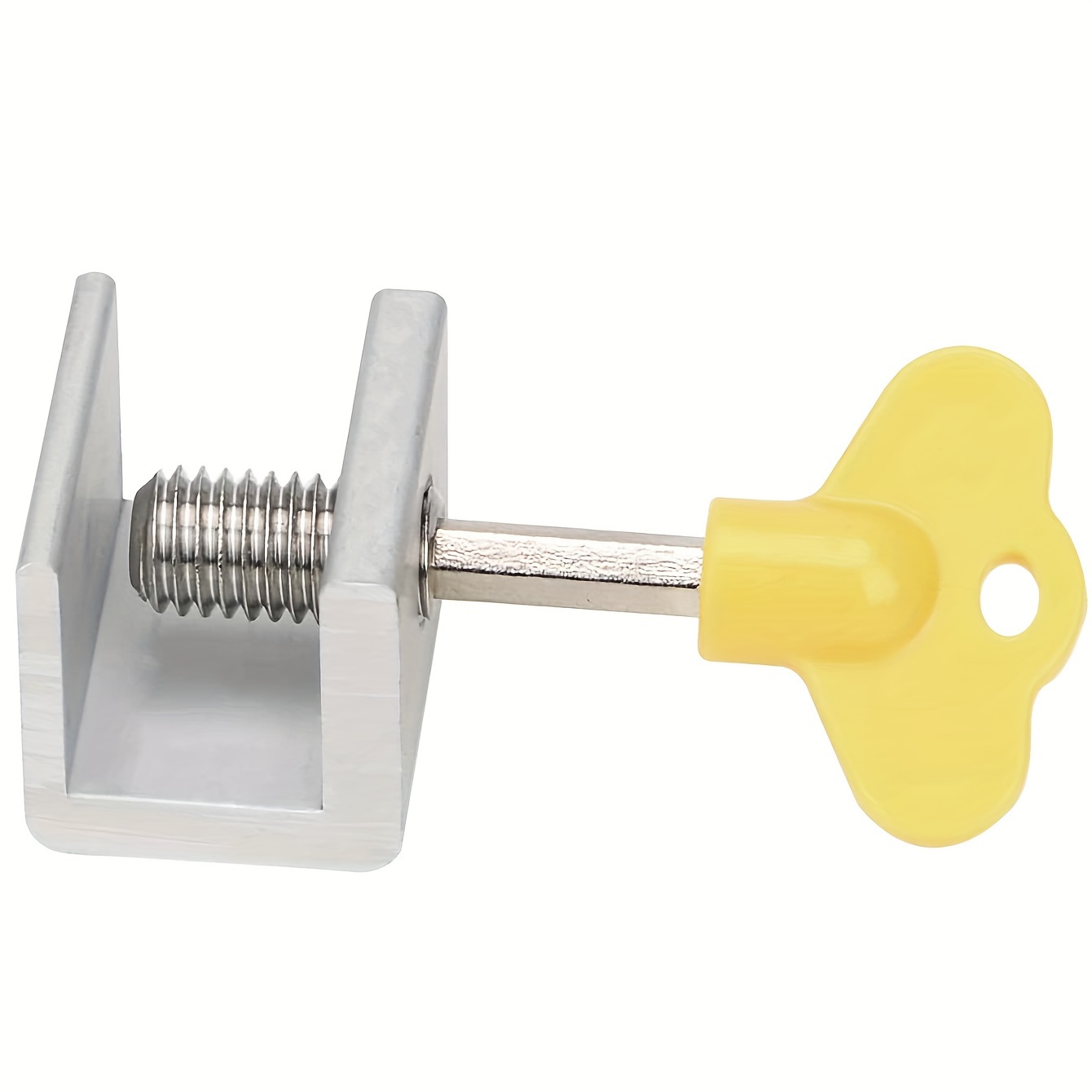 1pc durable aluminum alloy and plastic steel door and   safety limit with easy to hold yellow handle for   details 0