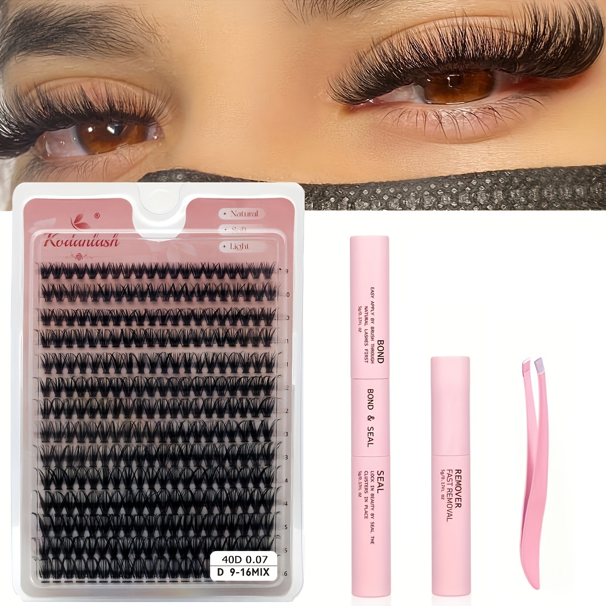 

Diy Lash Extension Kit, Lash Cluster 280 Pcs With Strong Hold Lash And Seal And Cluster Eyelashes Applicator Tool Eyelash Extensions Kit For Self Applicator At Home