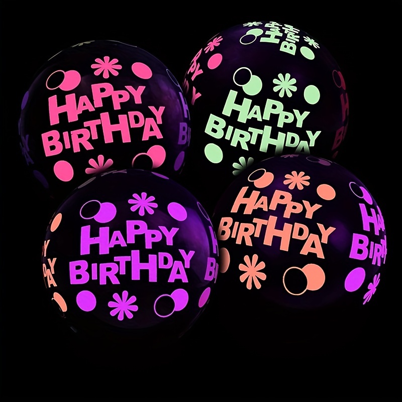 25pcs Ballon Fluorescent 12 Ballon Lettre D'anniversaire - Temu Canada