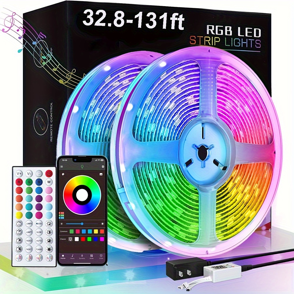  Luces LED para TV de 70 a 130 pulgadas, 32.8 pies, USB TV,  retroiluminación LED con aplicación, tira de luces LED Bluetooth RGB  Dreamcolor, tira de luz LED de sincronización de