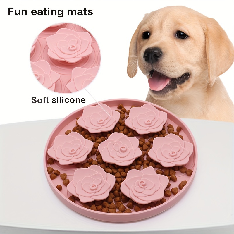 Pet Cat Silicone Snuffle Mat Flower Lickinng Pad Non-slip Suction Cup Pet  Slowing Feeder