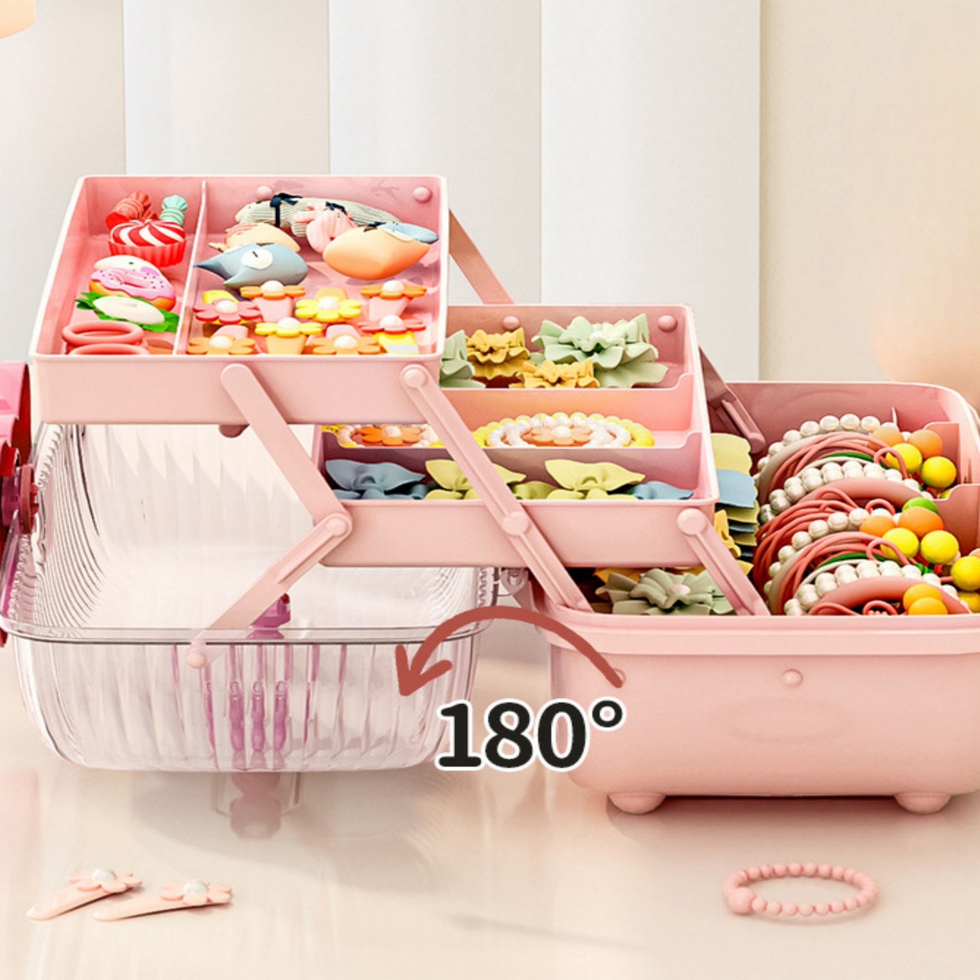 Cute Button Storage Box Hair Accessories Organizer Desktop - Temu