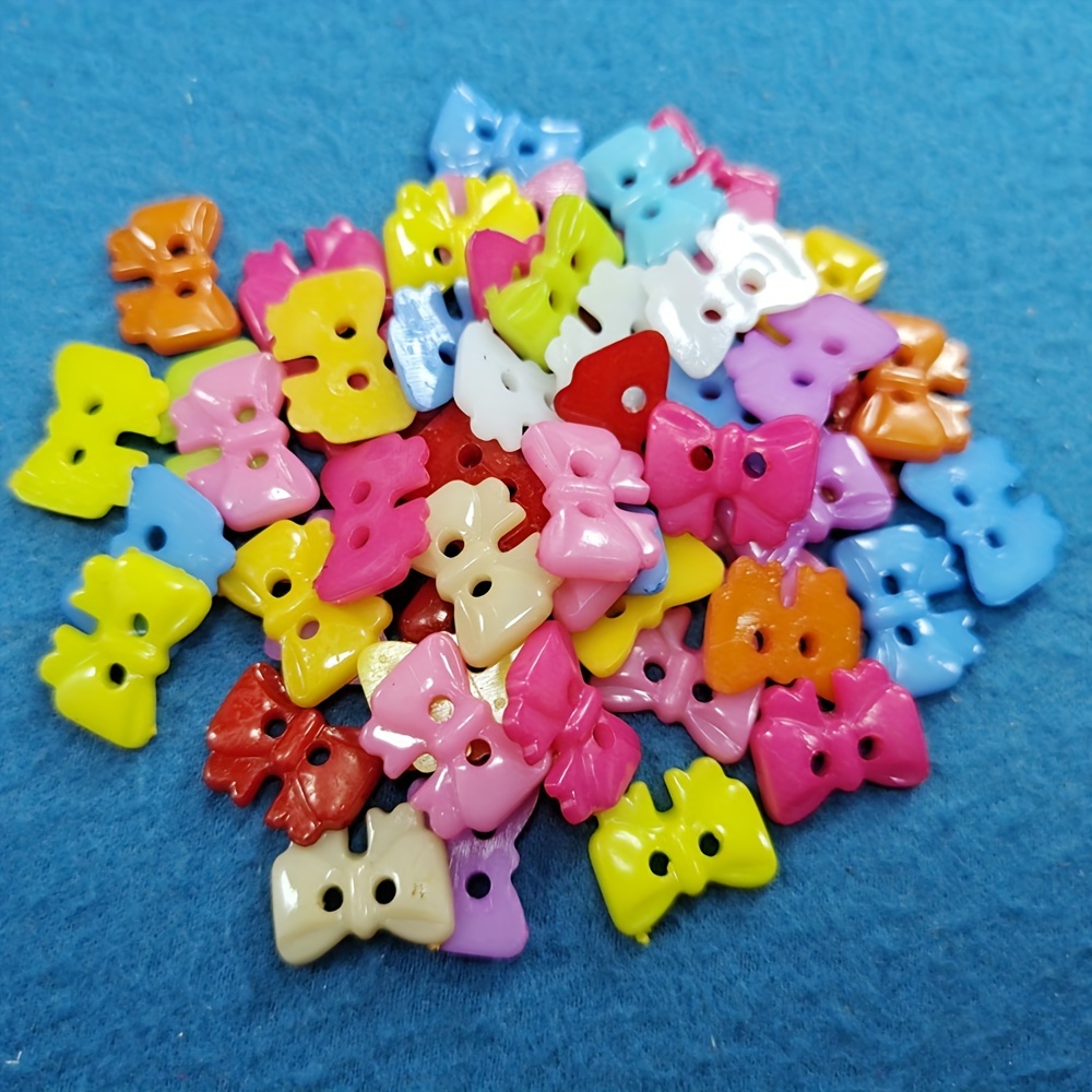 Mixed Colors Mini Star Plastic Sewing Buttons Withtwo - Temu