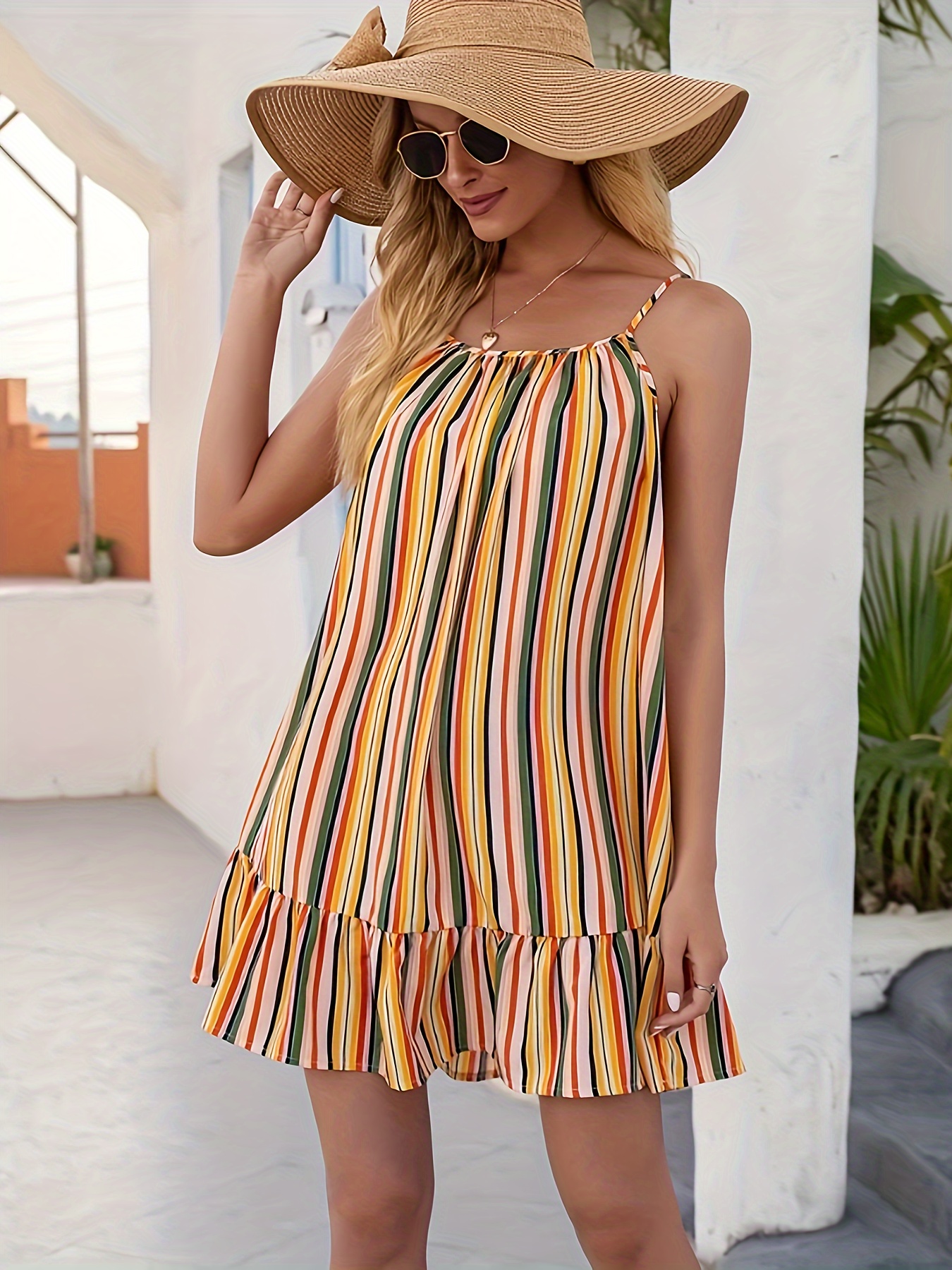 Striped Tiered Cami