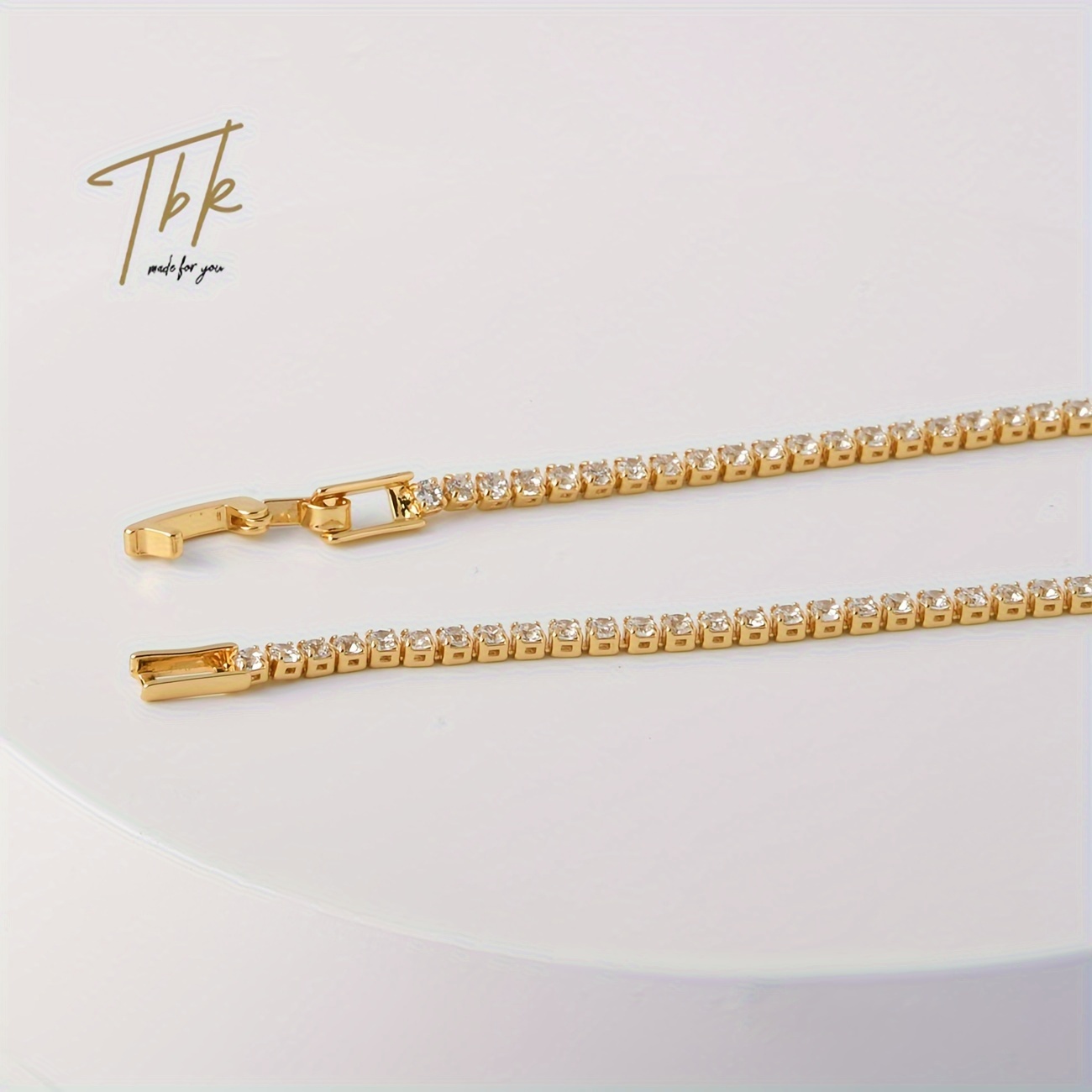 18K Gold Plated Tennis Bracelet — Adjustable Gift for Women