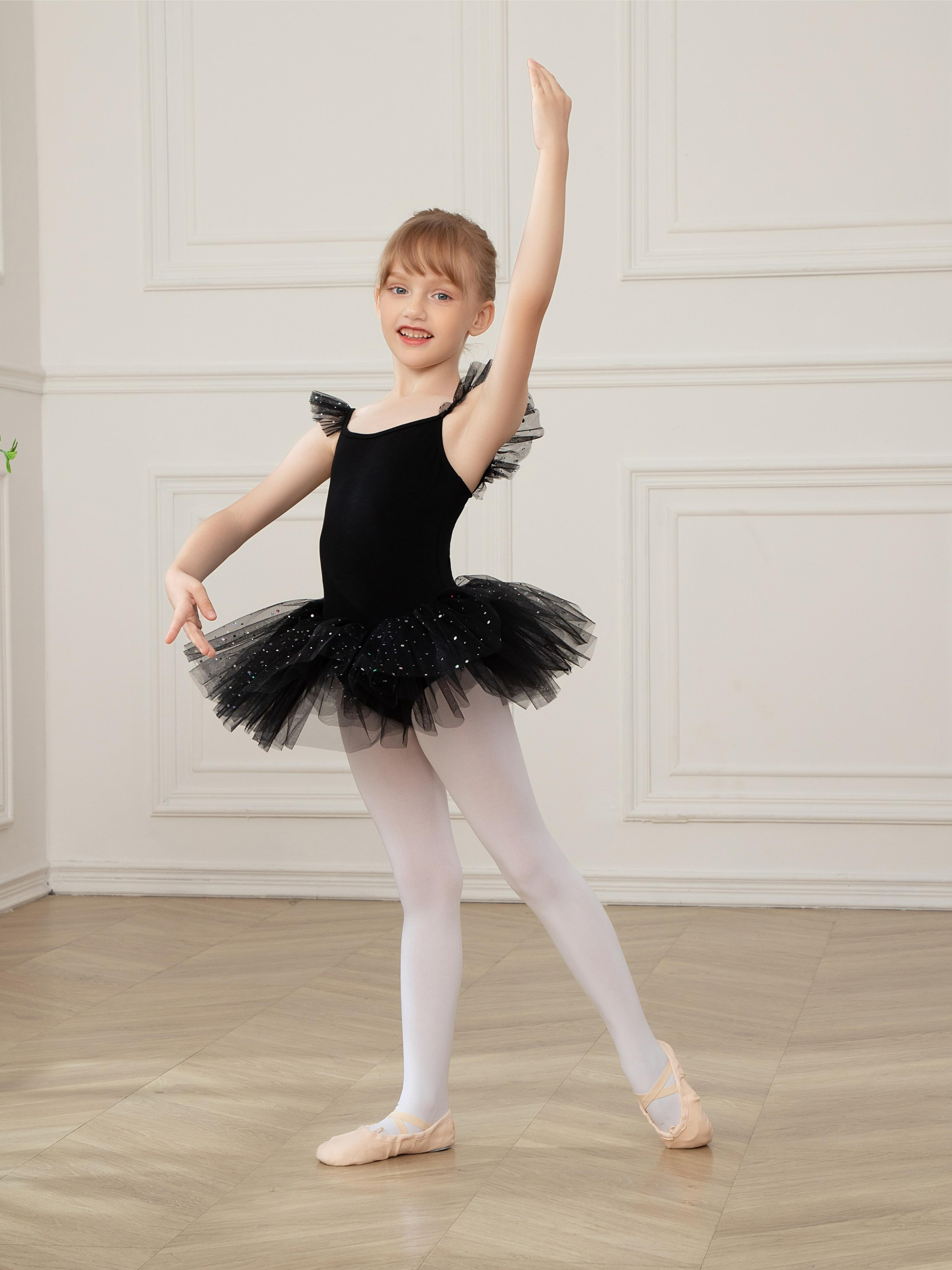 Leotardo de gimnasia de Ballet con lentejuelas para mujer, vestido