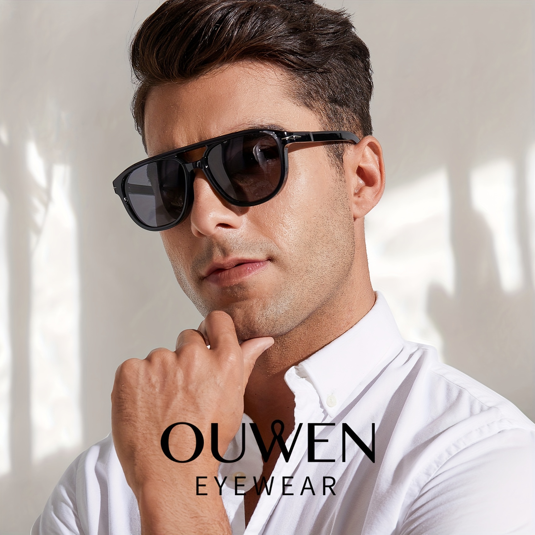 Classic Polarized Square Aviator Sunglasses for Men