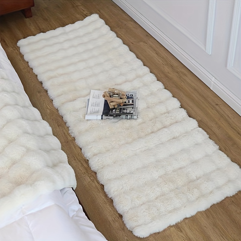 White Bubble Velvet Fabric Bedroom Area Rugs Living Room - Temu