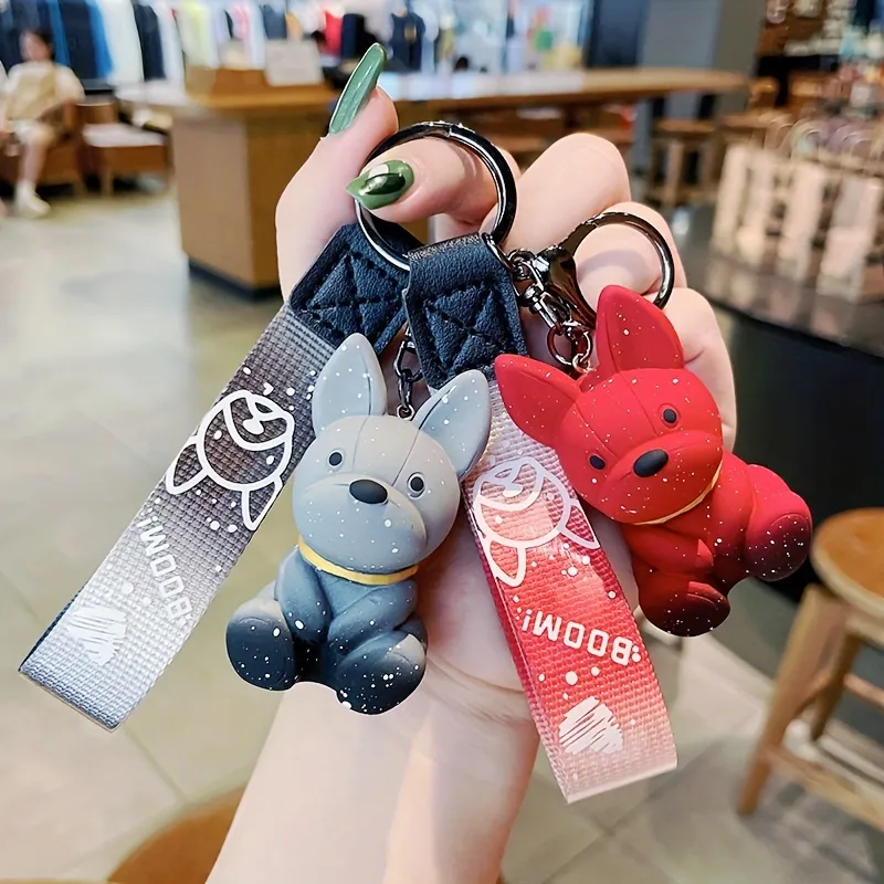 1pc Color Changing Cartoon French Bulldog Keychain Cute Starry Sky Bulldog  Key Ring For School Bags And Cars - Home & Kitchen - Temu Italy