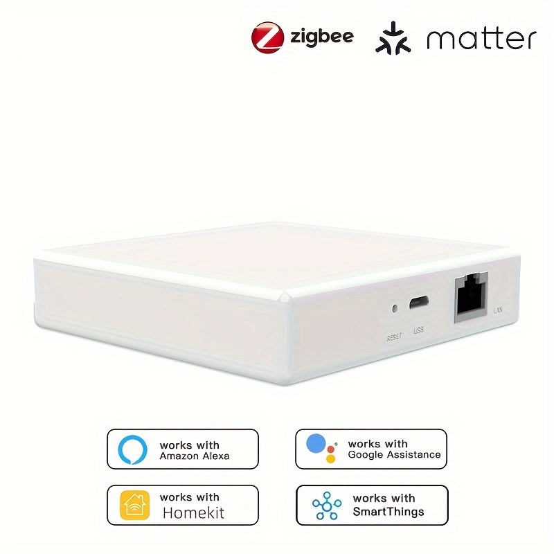 HomeKit ZigBee Hub Gateway: Smart Home Hub Zigbee Gateway, Voice & APP  Remote Control, Intelligent Bridge Compatible with Apple HomeKit, Alexa  ,Google Home - Wired 