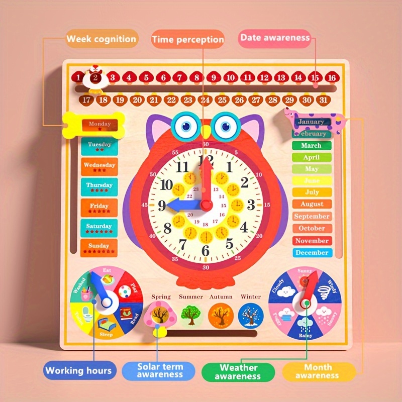 Montessori Educational Wooden Learning Toys Kids Daily Calendar My Calendar  Clock Wooden Toys Gifts For Toddler Kids Age 3+ | Today's Best Daily Deals  | Temu