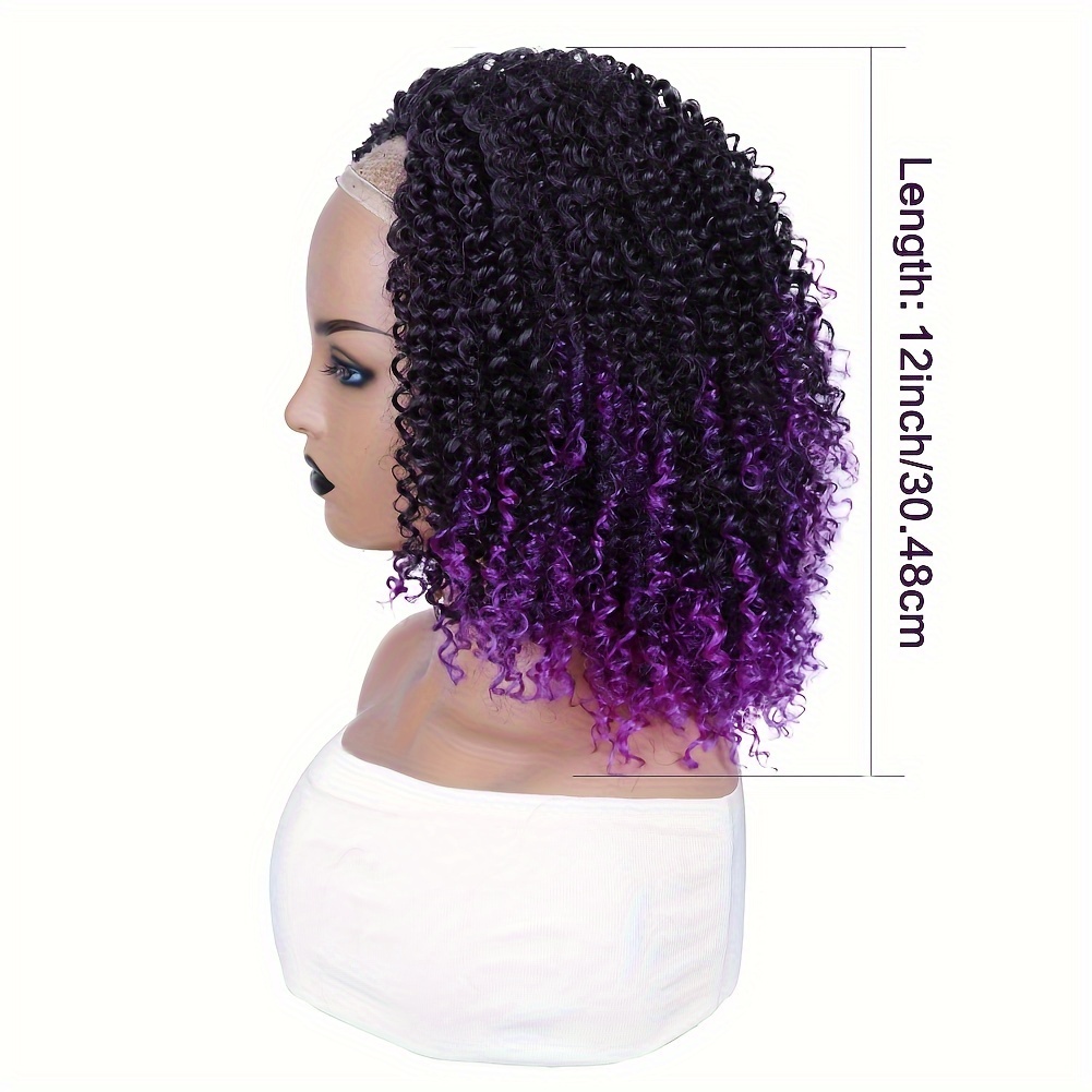 Purple Synthetic Wigs Short Curly Bob Wigs Women Temu