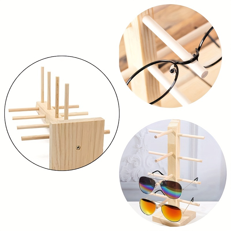 Wooden 4 Layer Display Stand for Glasses