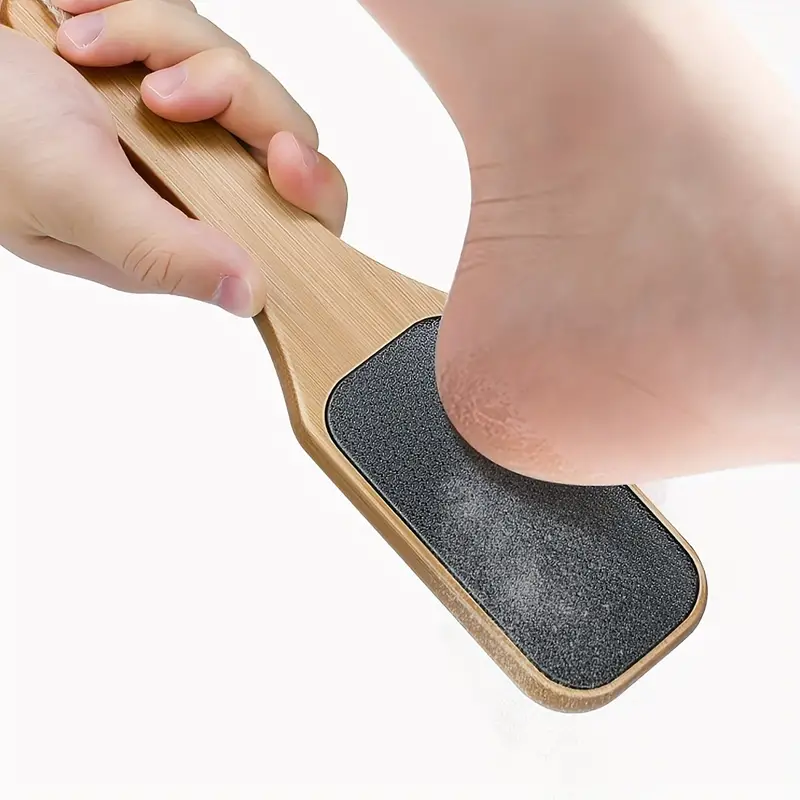 Household Pedicure Tools, Dead Skin Exfoliating Foot Scrubber With Wooden  Handle, Foot Care Tool - Temu