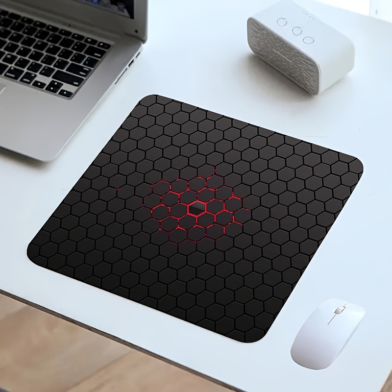 

Non-slip Rubber Mouse Pad, Oblong Geometric Gaming Design, Office Desk Accessory, 7x8.6 Inch, Computer Mouse Mat With Hexagonal Pattern