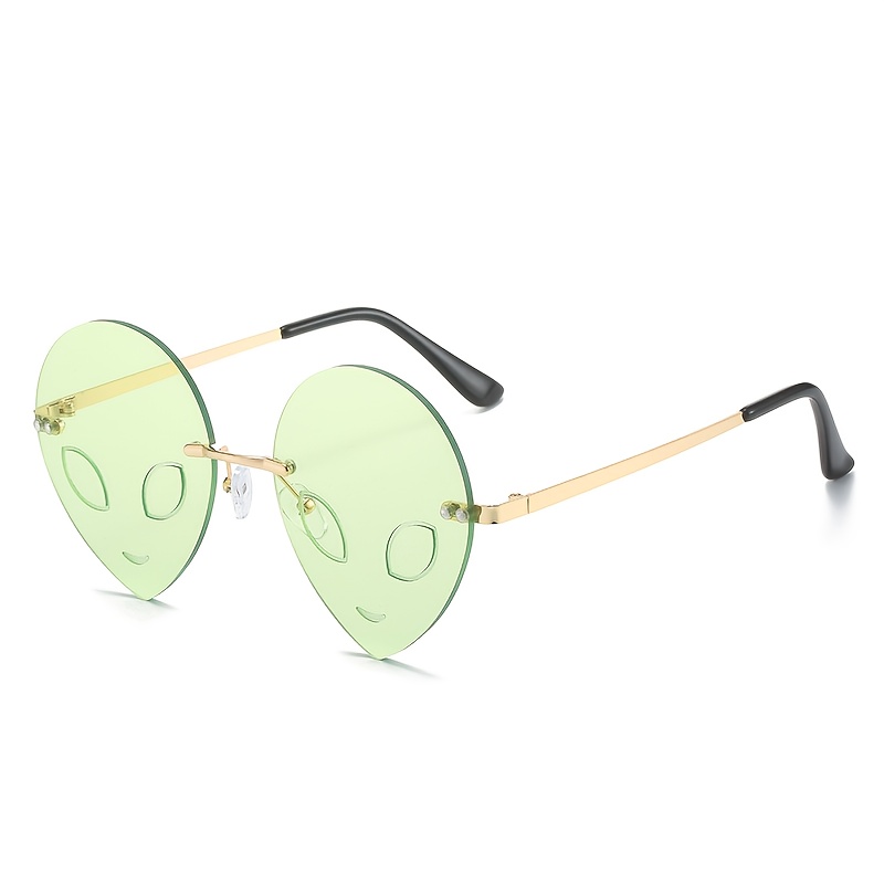 1pc Men's Small Round Frame Metal Temple Fashion Decorative Glasses Sunglasses ,Suitable for Daily Travel Use Wear,Temu