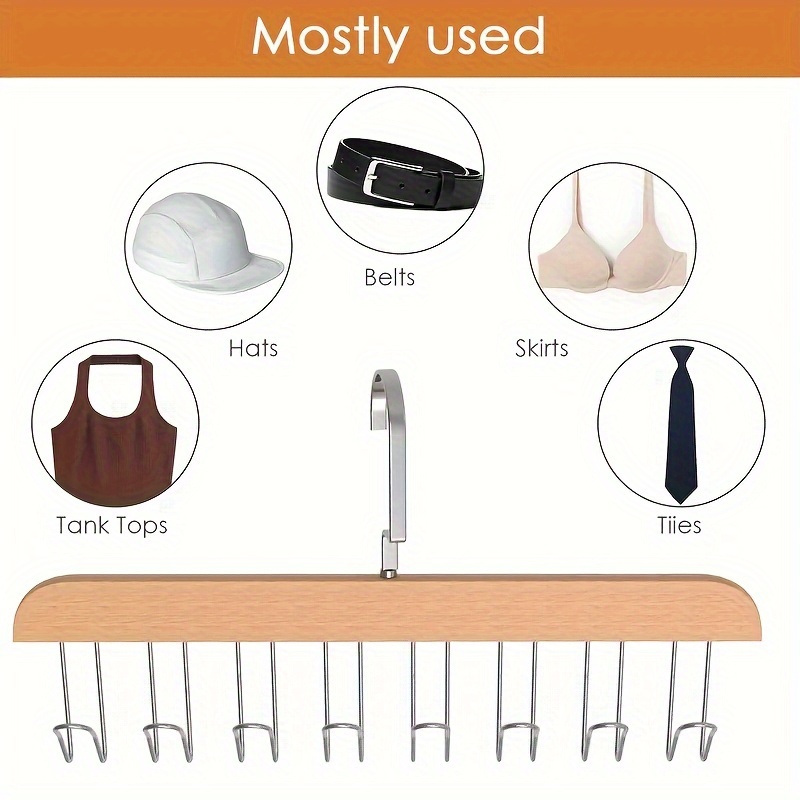 Wooden Bra Hanger Multifunctional Belt Skirt Pants Storage Rack