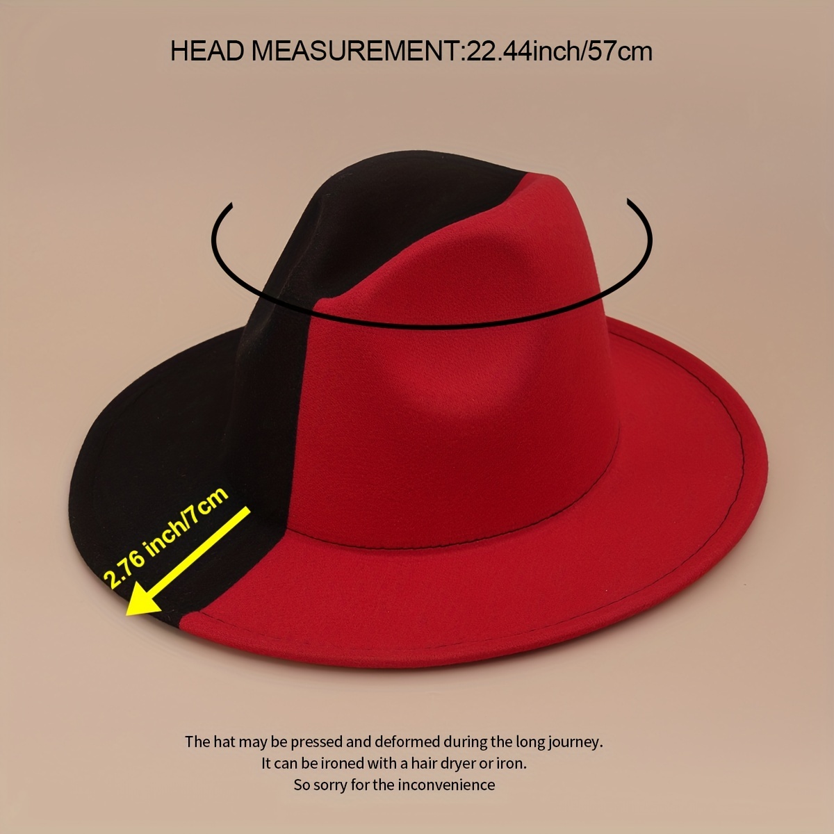 Yin Yang Block Woolen Felt Hat for Men & Women