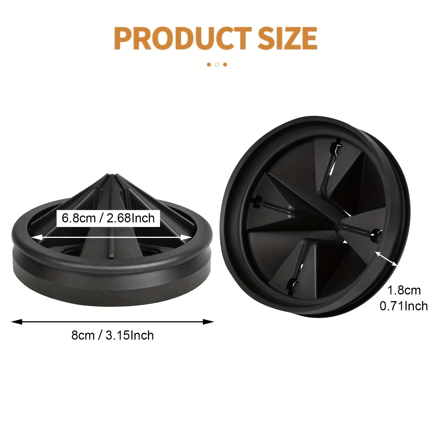 Garbage Disposal Guard Sink Baffle Rubber Drain Cover , 2pcs, Outer Diameter: 87mm, Size: 230 cm