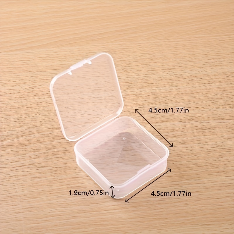 8pcs Transparent Plastic Square Box, Clear Storage Case With Hinged Cover,  Small Beads Storage Organizer For Diy Crafts, Small Storage Containers For