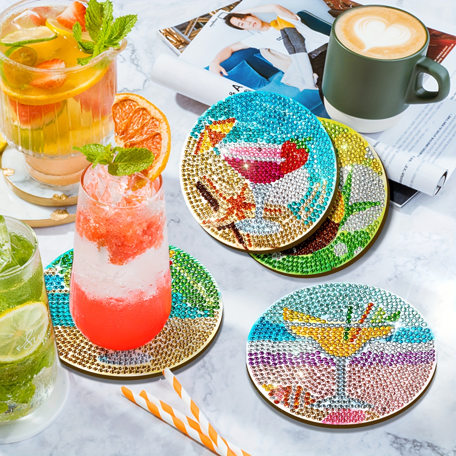 Diamond Art Supplies Painting Coaster Table Coasters Drinks Home Decor