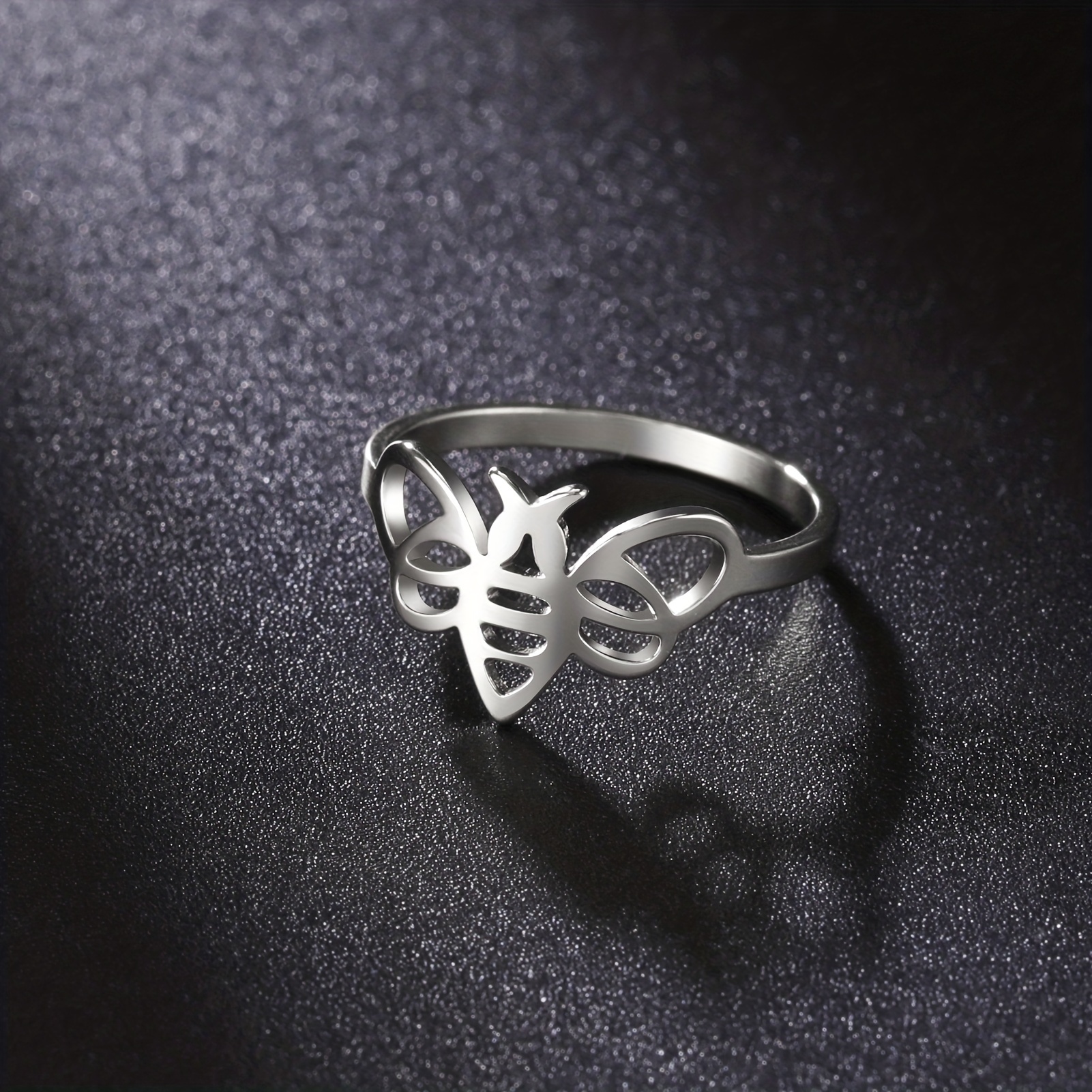 Bague Bee Fidget personnalisée, bague Spinner en argent sterling