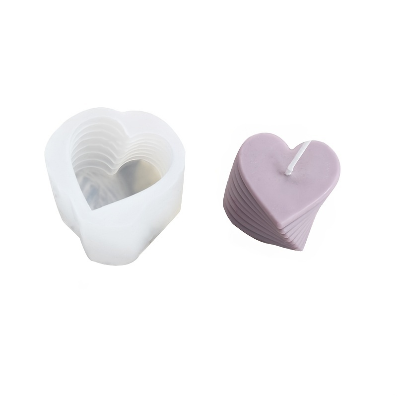 Love Heart Candle Mold DIY Aromatherapy Plaster Silicone Mold Home