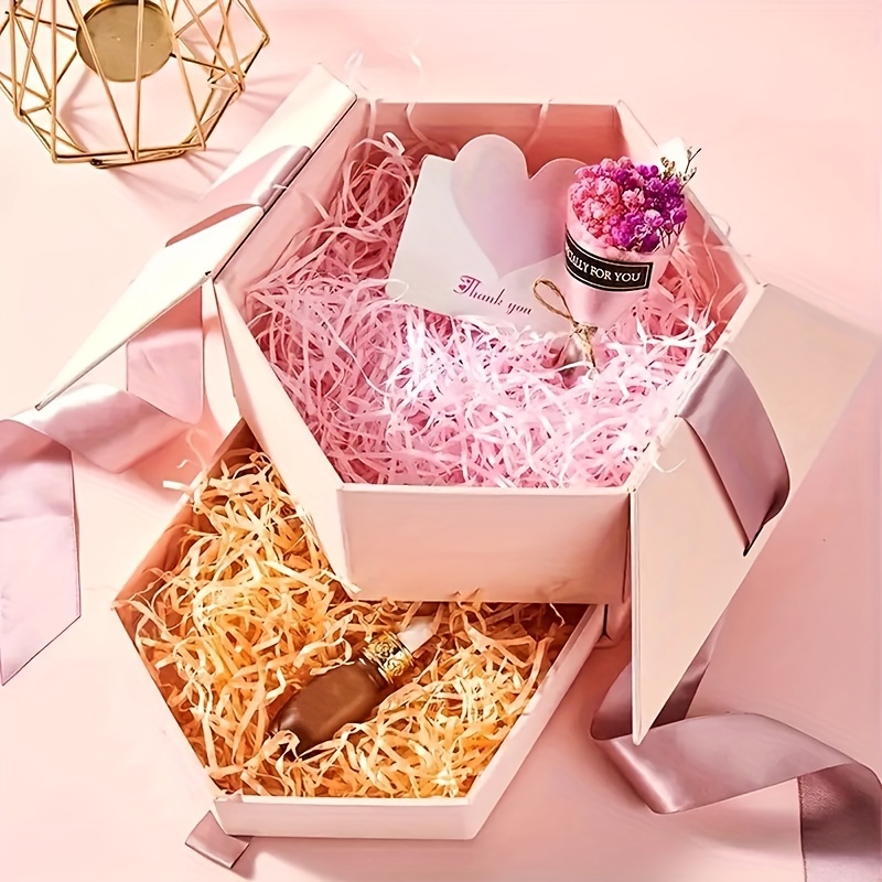 Glitter Metal Foil Bright Laser Rose Pink Gold Decor Confetti Shredded  Crinkle Folds Craft Raffia Paper Gift Box Filler Material - Gift Boxes &  Bags - AliExpress