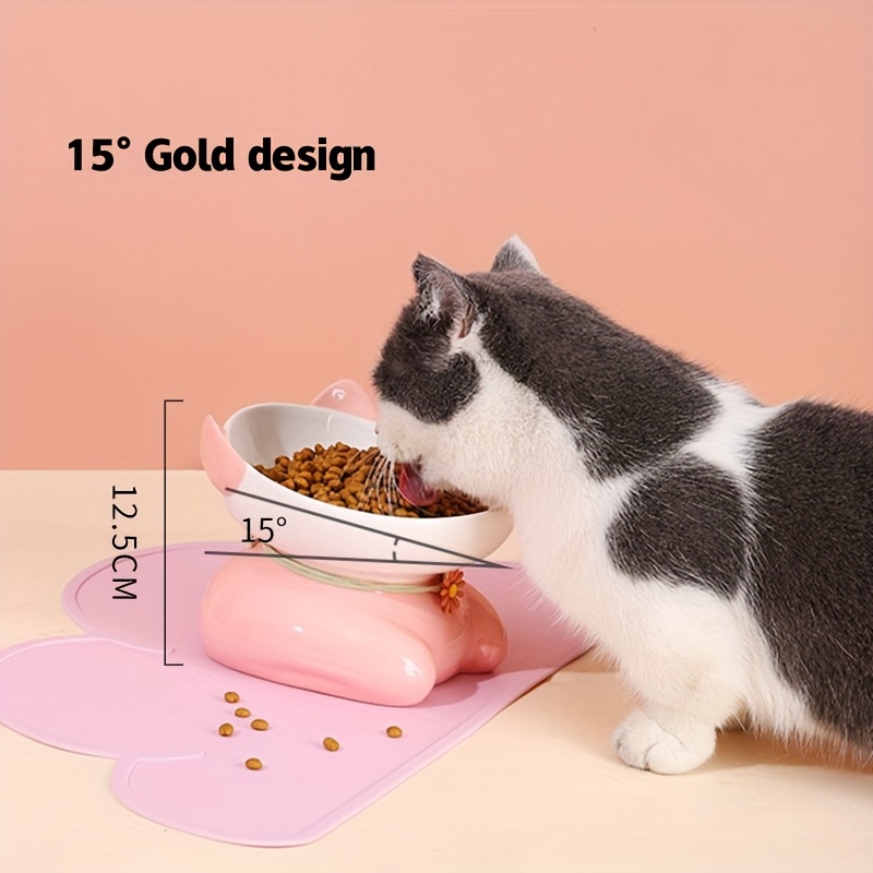 Cat Food Bowl Ceramic Slanted Large Diameter Water Bowl Anti Temu