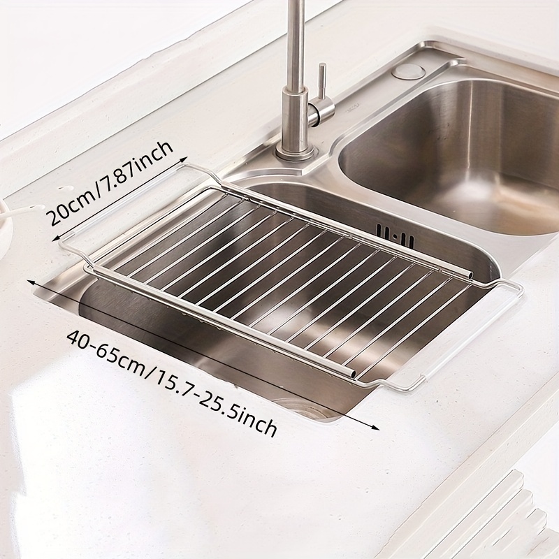 Multipurpose Stainless Steel Kitchen Sink Drying Rack, Sponge Holder, Sink  Caddy with Towel Bar, Expandable 15 7/8 to 18 7/8 - AliExpress