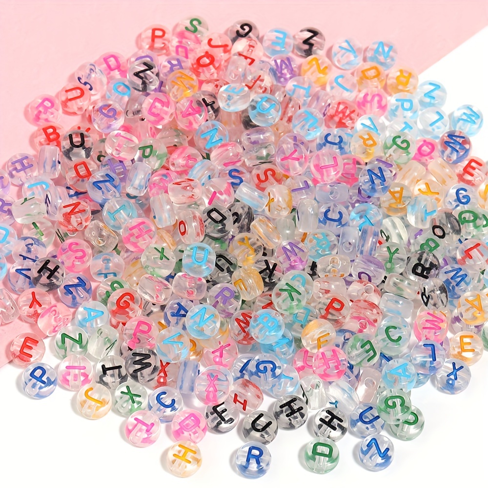 Acrylic Colorful Round A To Z Letter Beads For Jewelry - Temu Australia