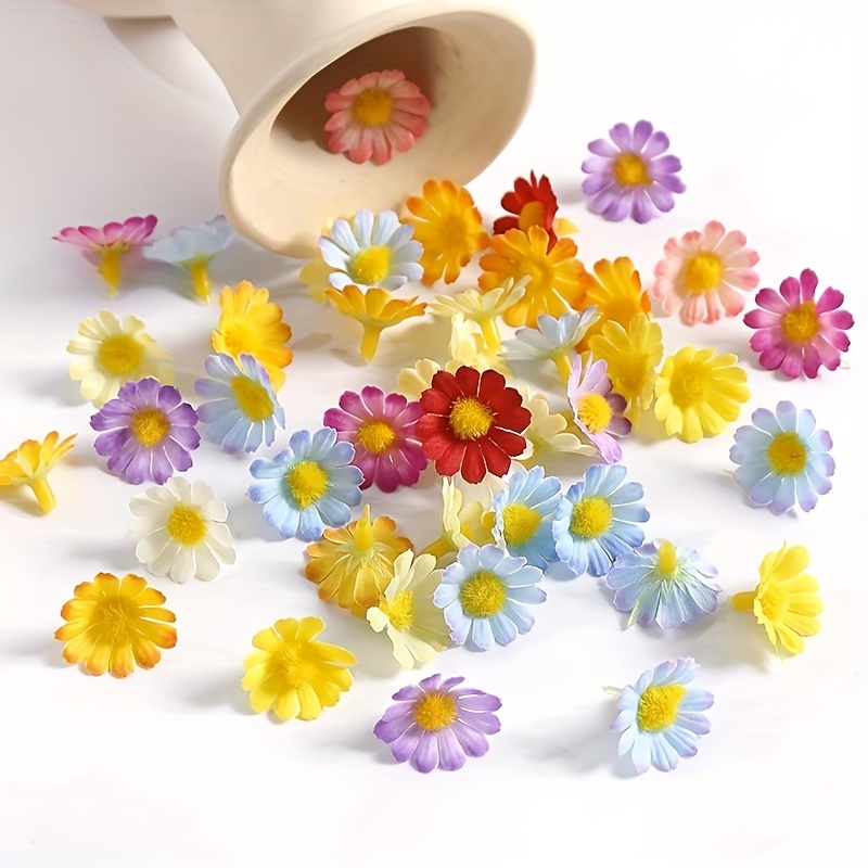 10 Pcs Artificial Flowers,silk Cloth Faux Fake Daisy Wildflowers