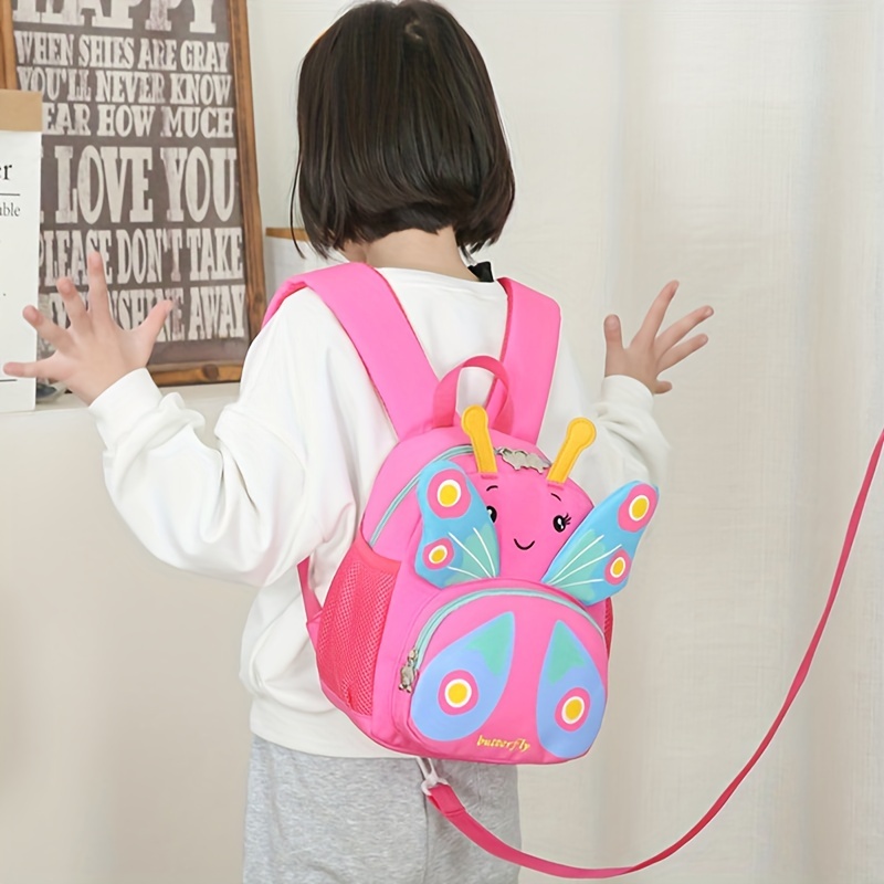 Kids Butterfly Backpack With Traction Strap - Cartoon Design