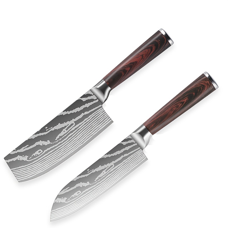 Cuchillo De Cocina Con Diseño De Damasco, Cuchillo Para Picar, Juego De  Cuchillos De Cocina Afilados Ultrarrápidos, Cuchillo Rebanador, Cuchillo  Para Picar, Molienda Gratis - Temu