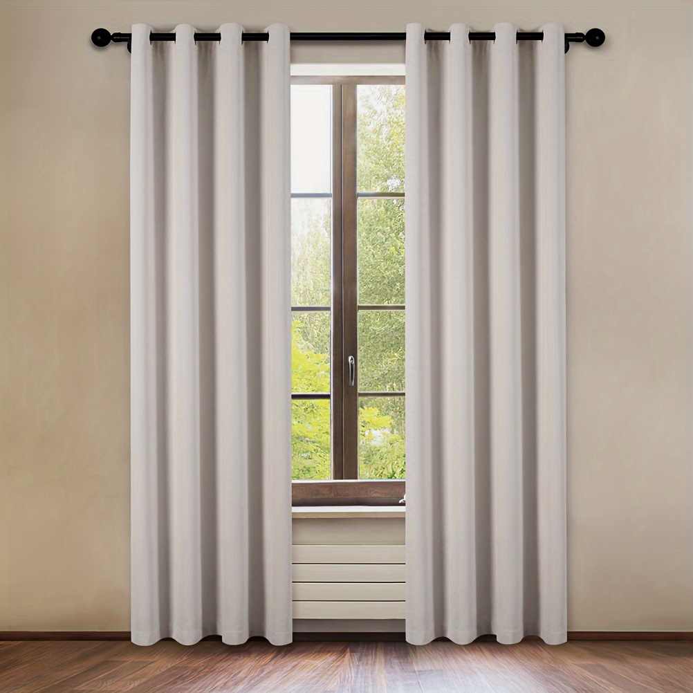 Cortinas opacas grises para dormitorio, paneles de cortina de bloqueo de  luz solar con ganchos para dormitorio, sala de estar, tratamiento térmico  de
