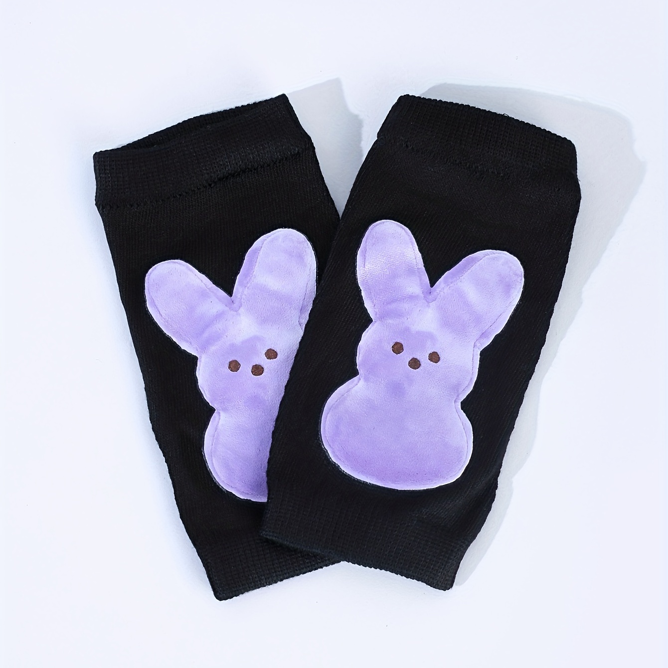 Purple Rabbit Print Y2K Gloves Elastic Fingerless Gloves Hip Hop Warm