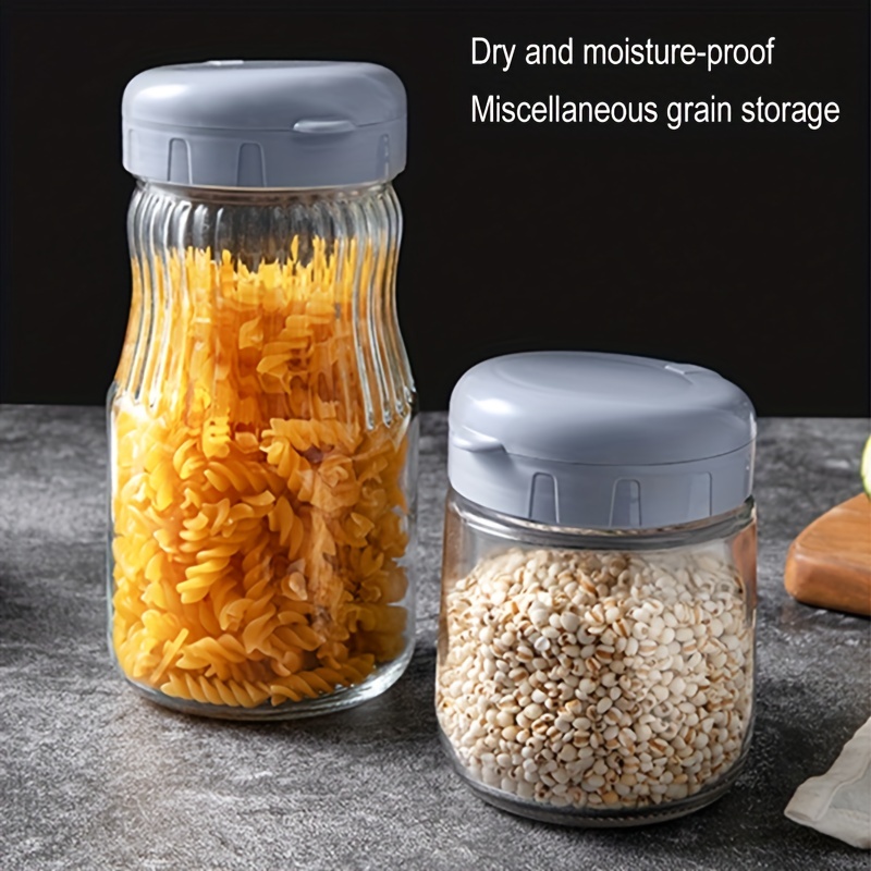 6pcs Square Glass Jars Food Storage Containers with Bamboo Lids Kitchen Pantry  Storage Container for Spaghetti Pasta Sugar Flour Cereal Beans