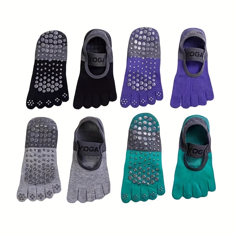 Non slip Yoga Five toe Socks With Straps Solid Color - Temu